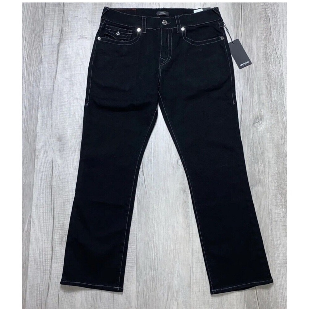 Mens True Religion Ricky Black Jeans 36x32 New